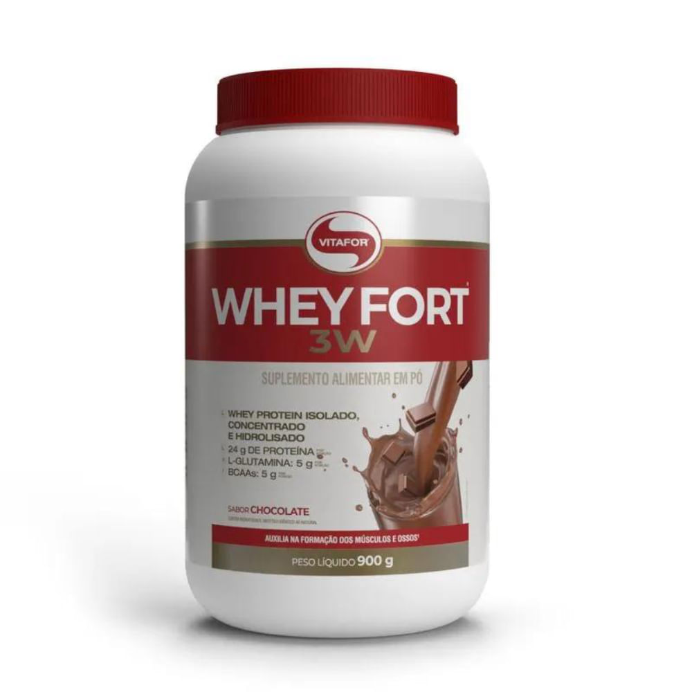 Whey Fort 3w Chocolate Vitafor 900g