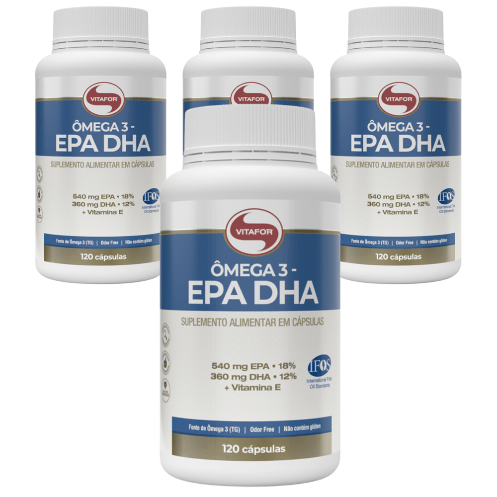 Kit 4 Ômega 3 Epa Dha Vitafor 120 Cápsulas
