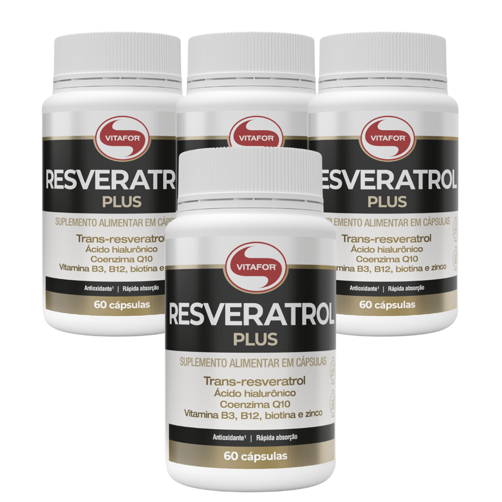 KIT 4 RESVERATROL PLUS VITAFOR 60 CÁPSULAS