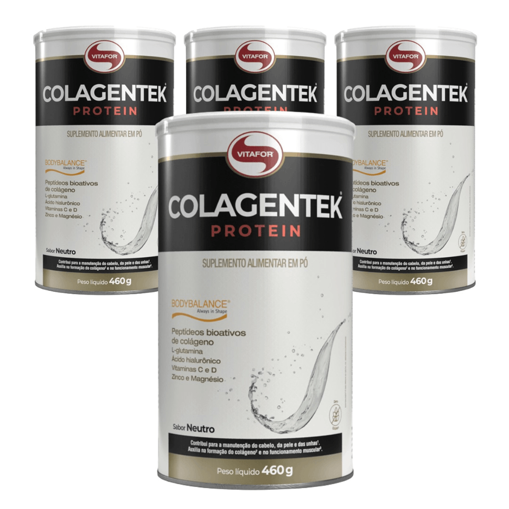 KIT 4 COLAGENTEK PROTEIN BODYBALANCE NEUTRO VITAFOR 460g cada