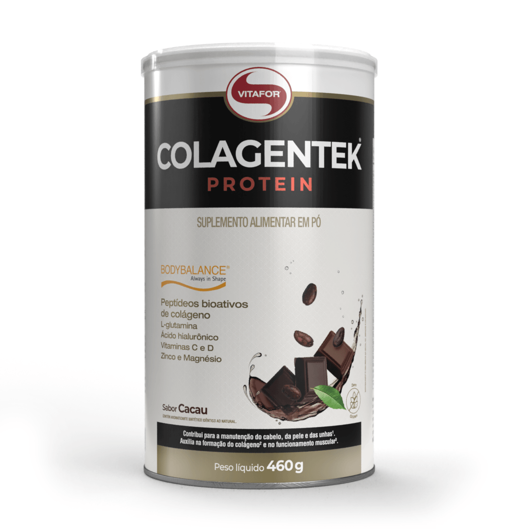 KIT 4 COLAGENTEK PROTEIN BODYBALANCE CACAU VITAFOR 460g