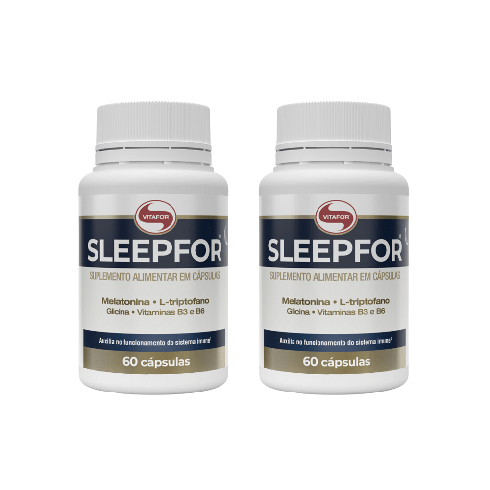 KIT 2 SLEEPFOR MELATONINA + L-TRIPTOFANO VITAFOR 60 CÁPSULAS CADA