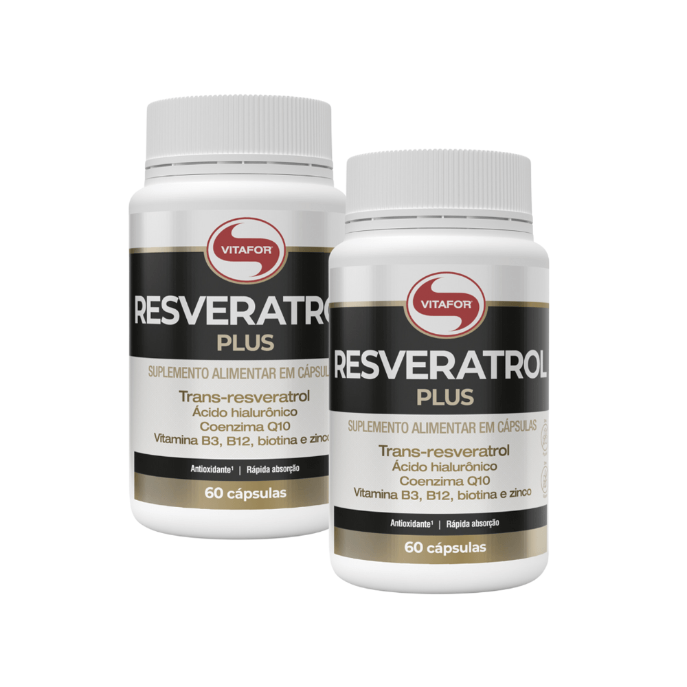 Kit 2 Resveratrol Plus Vitafor 60 Cápsulas