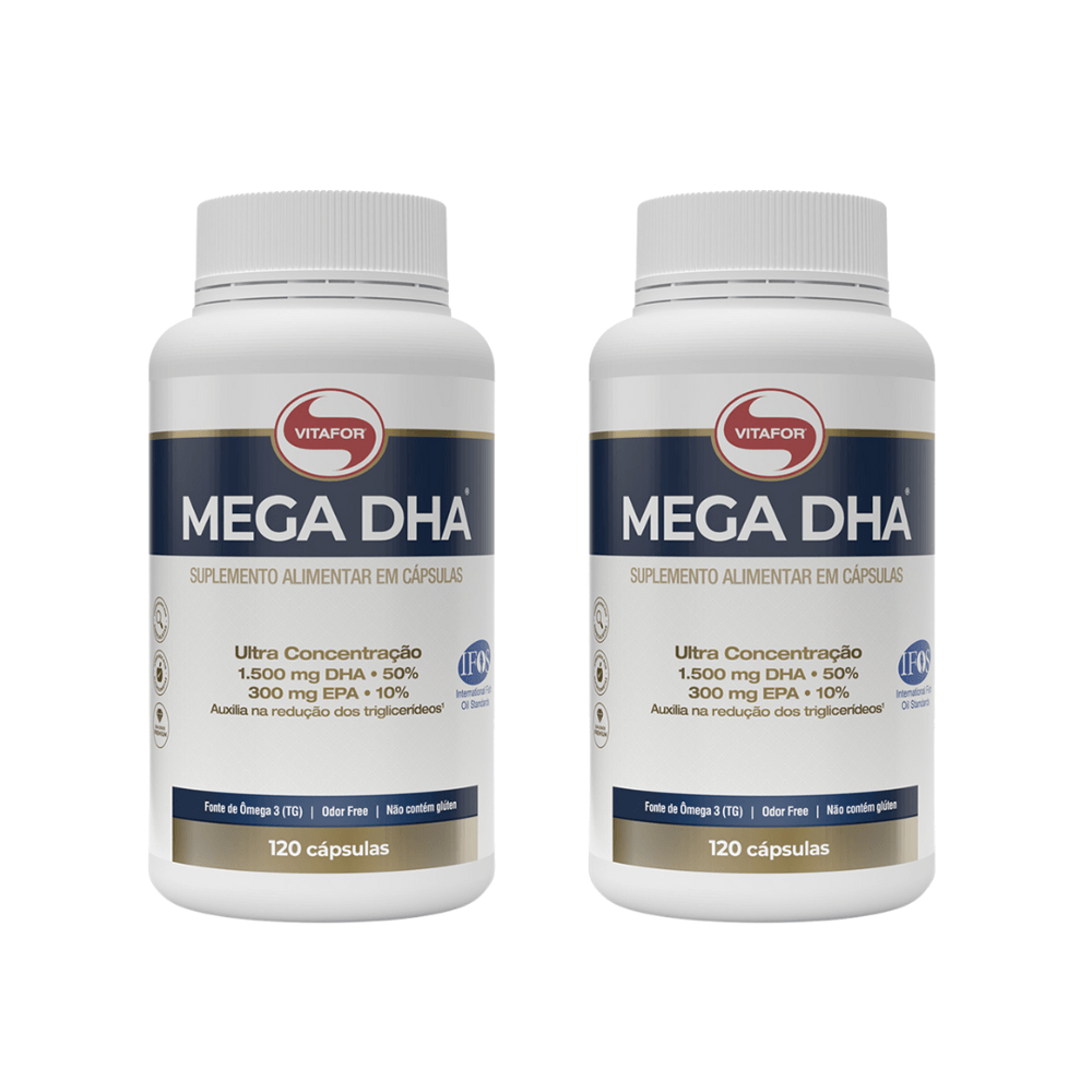 Kit 2 Ômega 3 Mega Dha Vitafor 120 Cápsulas