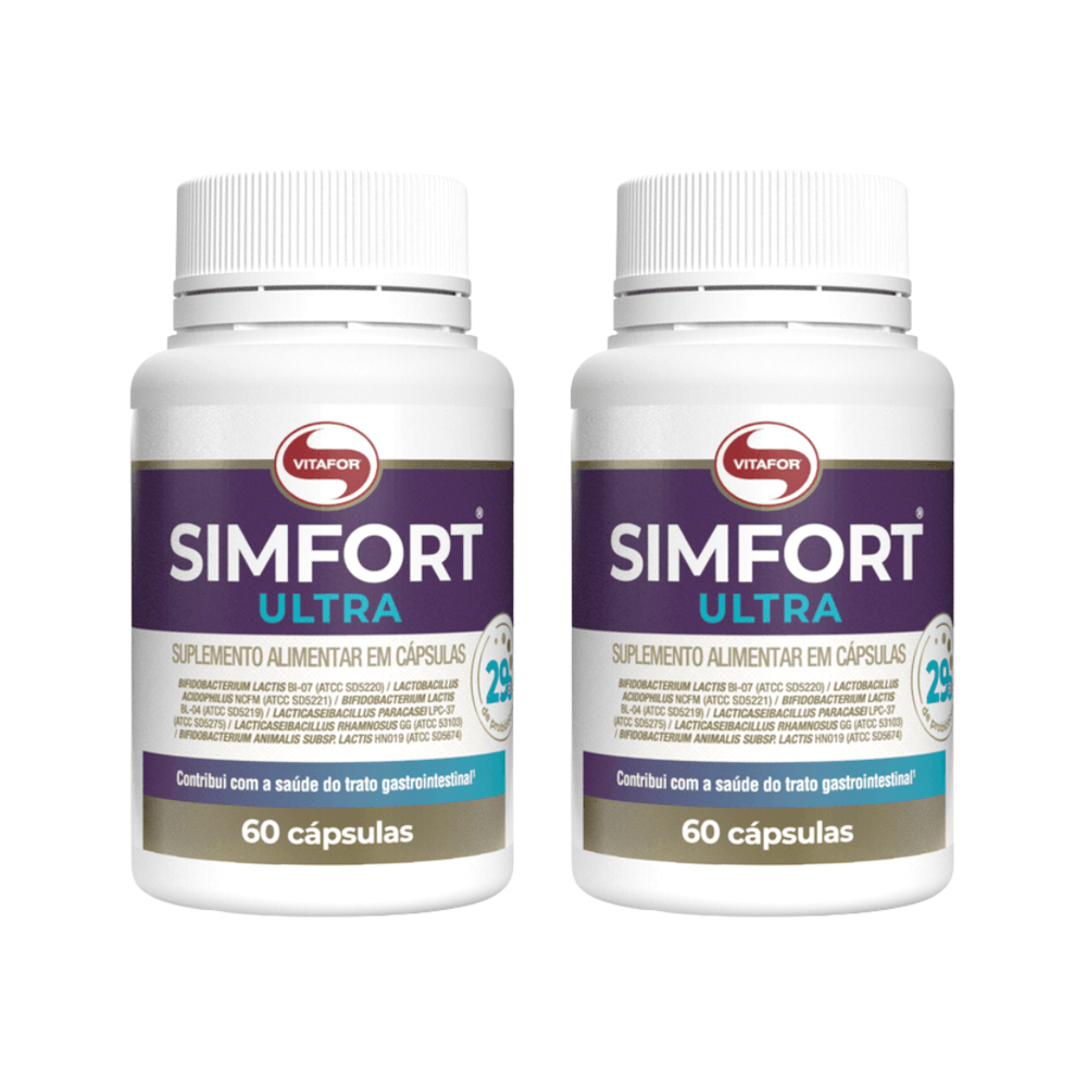 KIT 2 PROBIÓTICO SIMFORT ULTRA VITAFOR 60 CÁPSULAS CADA
