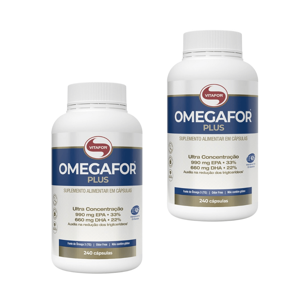KIT 2 ÔMEGA 3 OMEGAFOR PLUS VITAFOR 240 CÁPSULAS