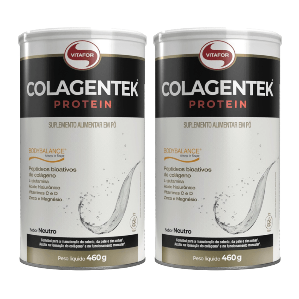 Kit 2 Colagentek Protein Bodybalance Neutro Vitafor 460g Cada
