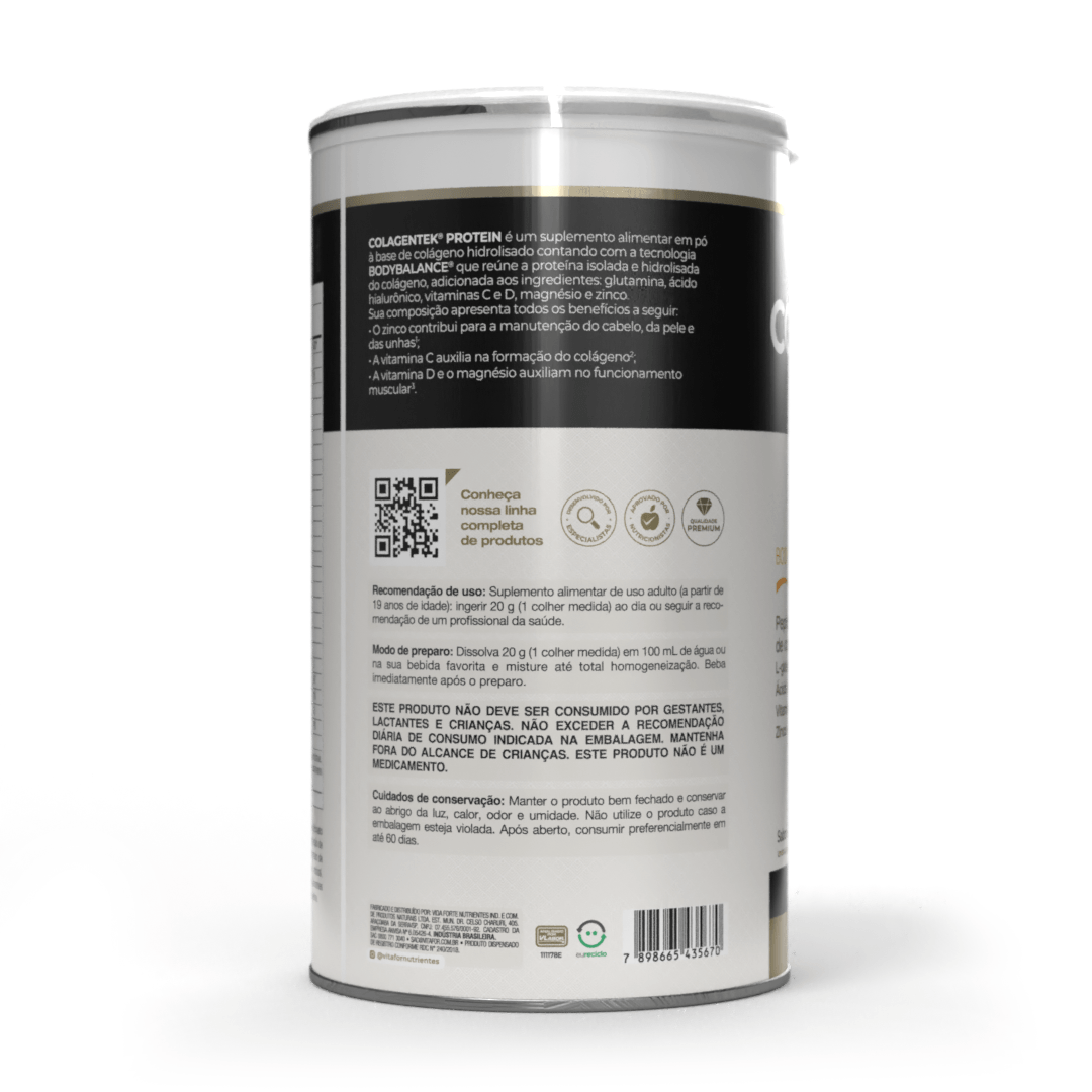 KIT 2 COLAGENTEK PROTEIN BODYBALANCE CACAU VITAFOR 460g