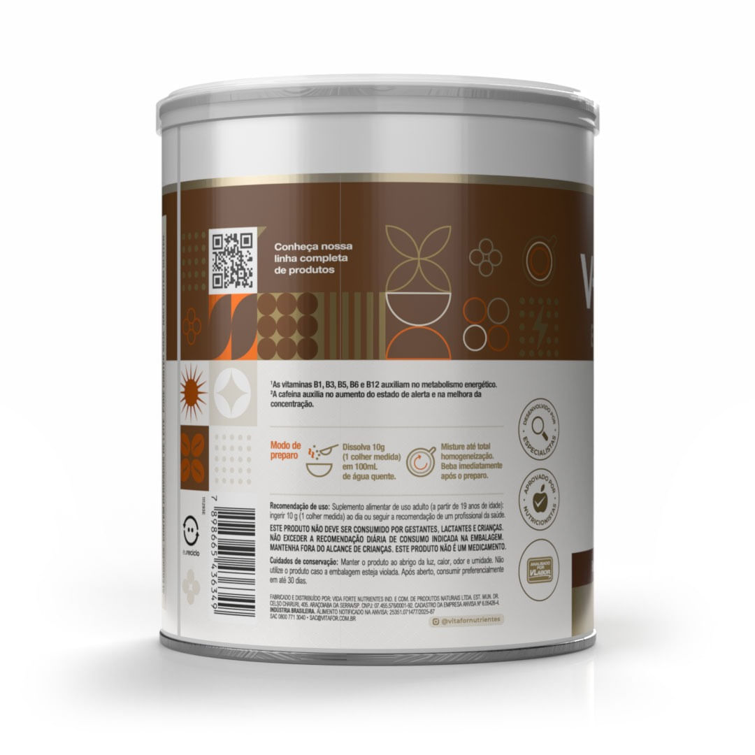 BEBIDA ENERGÉTICA V-COFFEE ENERGY BOOST VITAFOR 220G