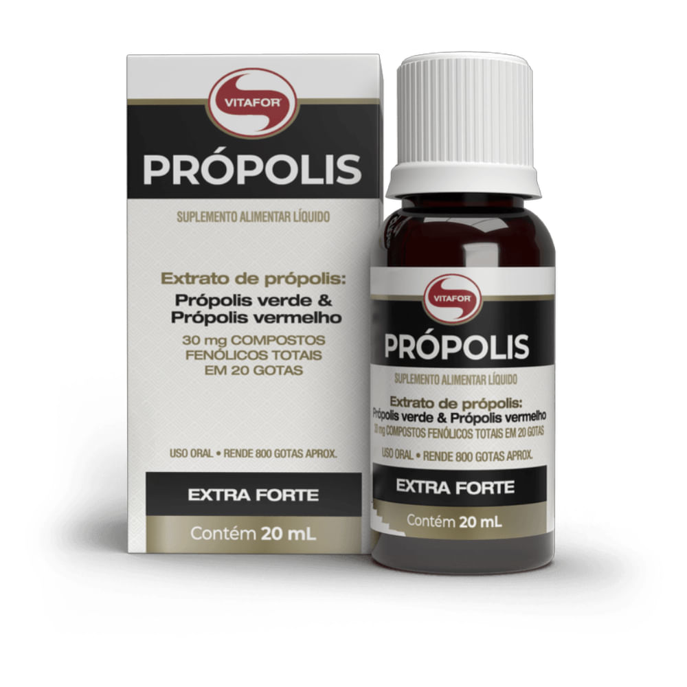 PRÓPOLIS EXTRATO DE PRÓPOLIS VERDE E VERMELHO VITAFOR 20ml