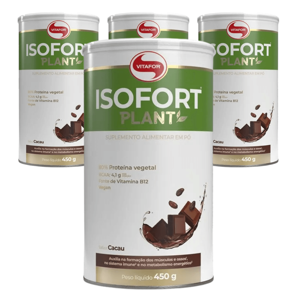 Kit 4 Isofort Plant Cacau Vitafor 450g