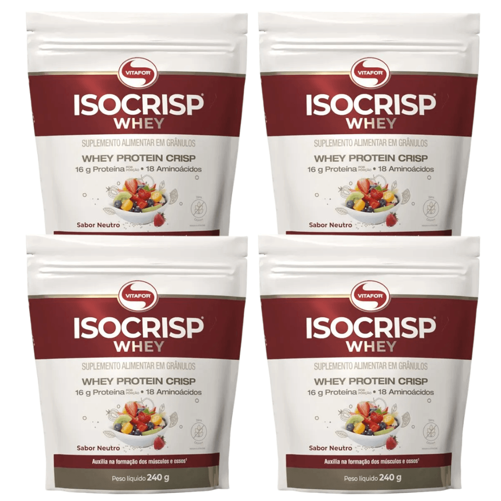 KIT 4 ISOCRISP WHEY POUCH VITAFOR 240g