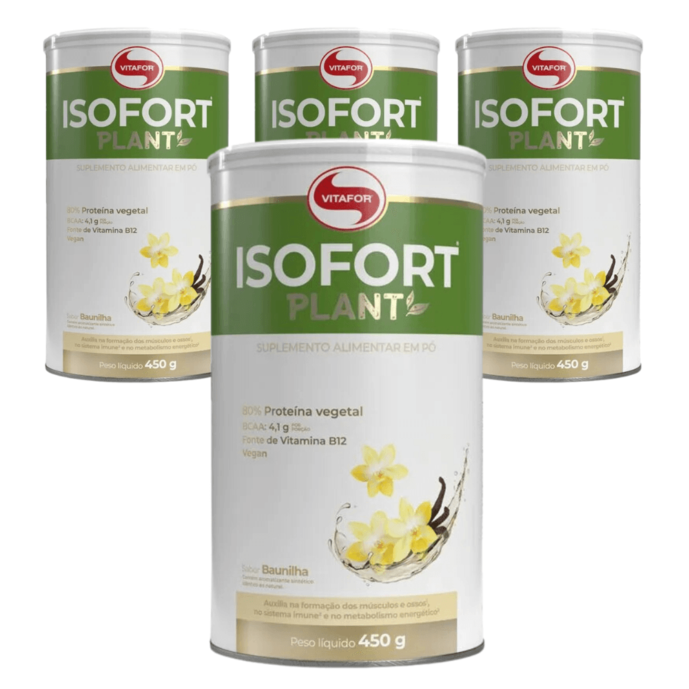 Kit 4 Isofort Plant Baunilha Vitafor 450g