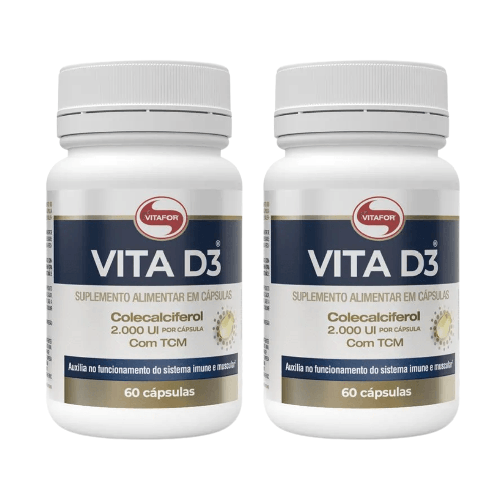 KIT 2 VITA D3 VITAFOR 60 CÁPSULAS CADA