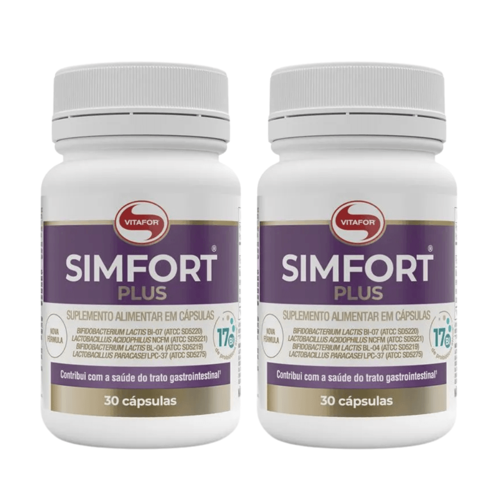 Kit 2 Probiótico Simfort Plus Vitafor 30 Cápsulas