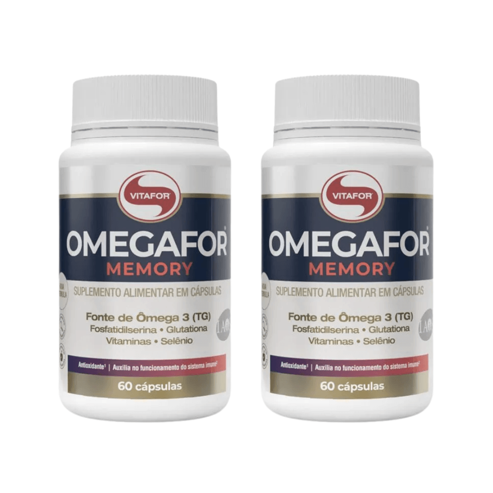 KIT 2 ÔMEGA 3 OMEGAFOR MEMORY VITAFOR 60 CÁPSULAS CADA