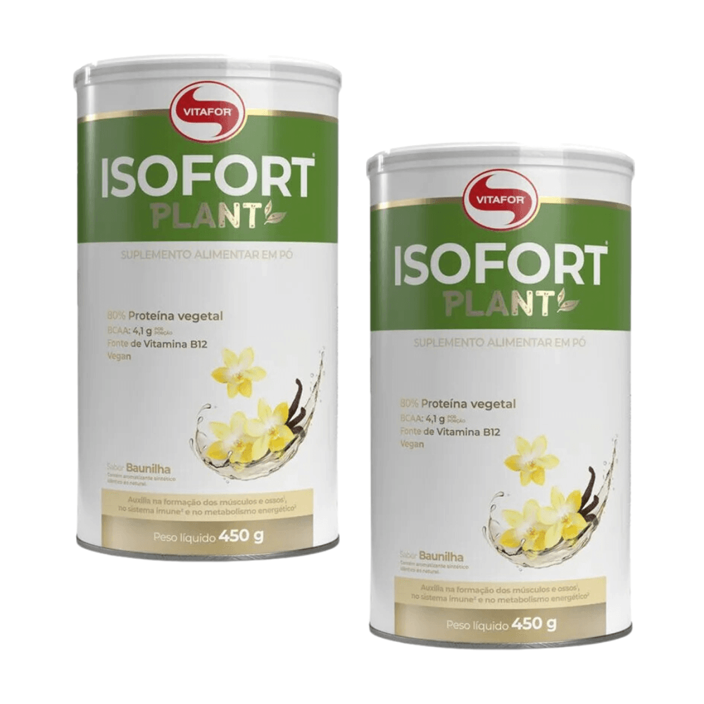 KIT 2 ISOFORT PLANT BAUNILHA VITAFOR 450g CADA