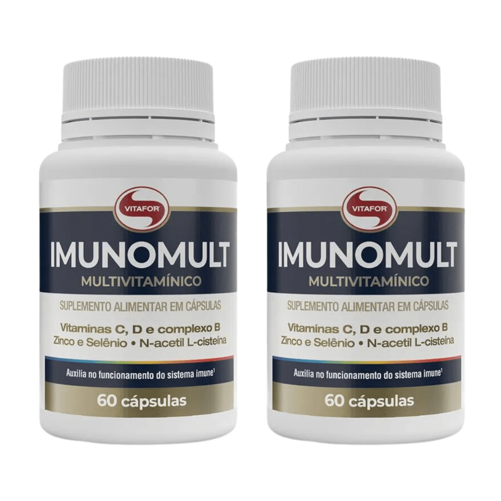 KIT 2 MULTIVITAMÍNICO IMUNOMULT VITAFOR 60 CÁPSULAS CADA