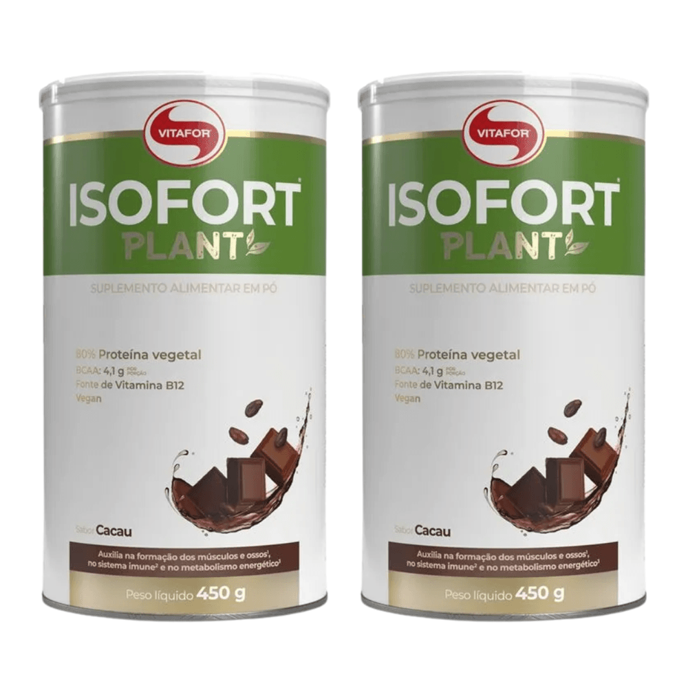 KIT 2 ISOFORT PLANT CACAU VITAFOR 450g CADA