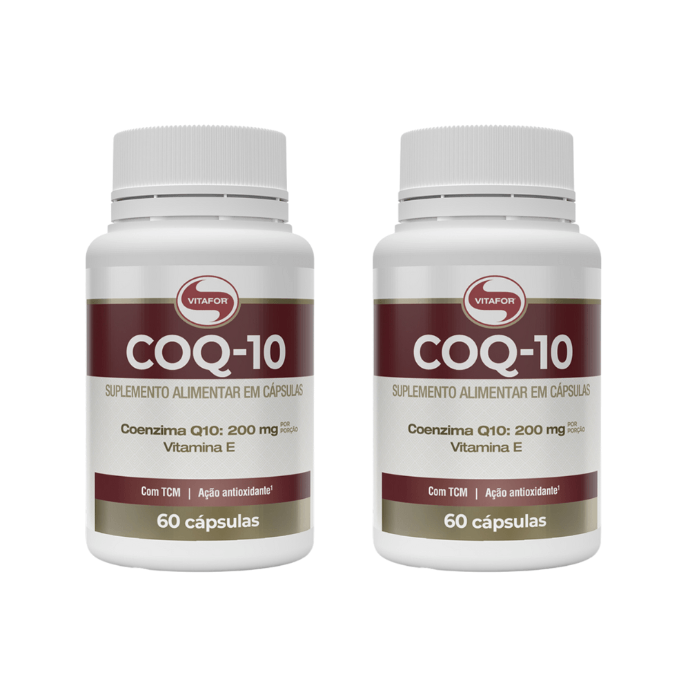 KIT 2 COENZIMA Q10 200mg COQ-10 VITAFOR 60 CÁPSULAS CADA