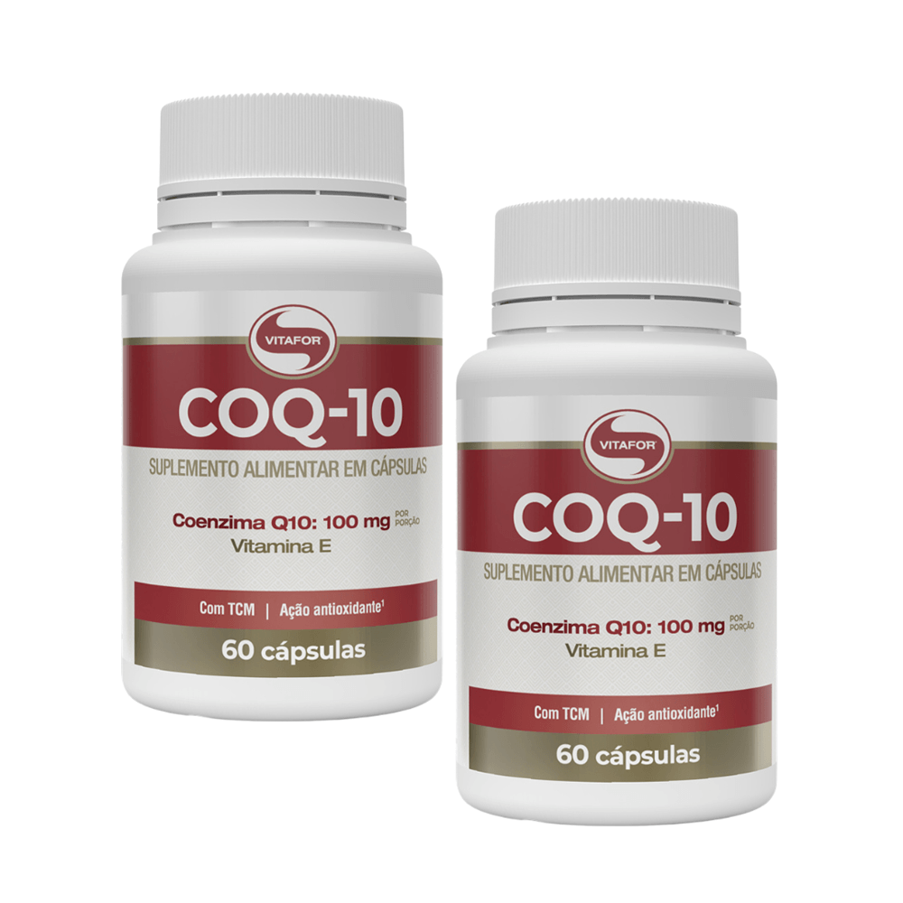 Kit 2 Coenzima Q10 100mg Coq-10 Vitafor 60 Cápsulas Cada