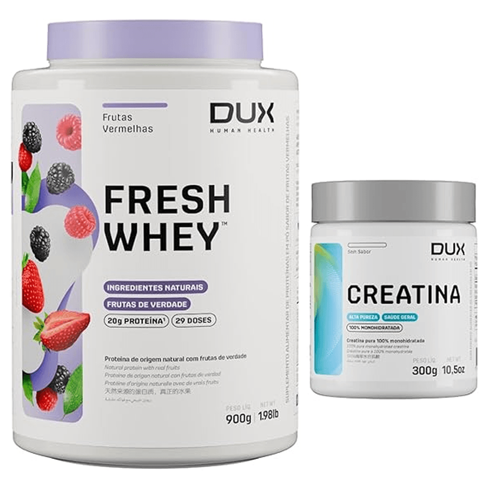 Kit Fresh Whey Frutas Vermelhas 900g + Creatina 300g