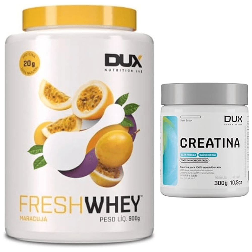 FRESH WHEY SABOR  MARACUJÁ 900g  + CREATINA MONOHIDRATADA 300G