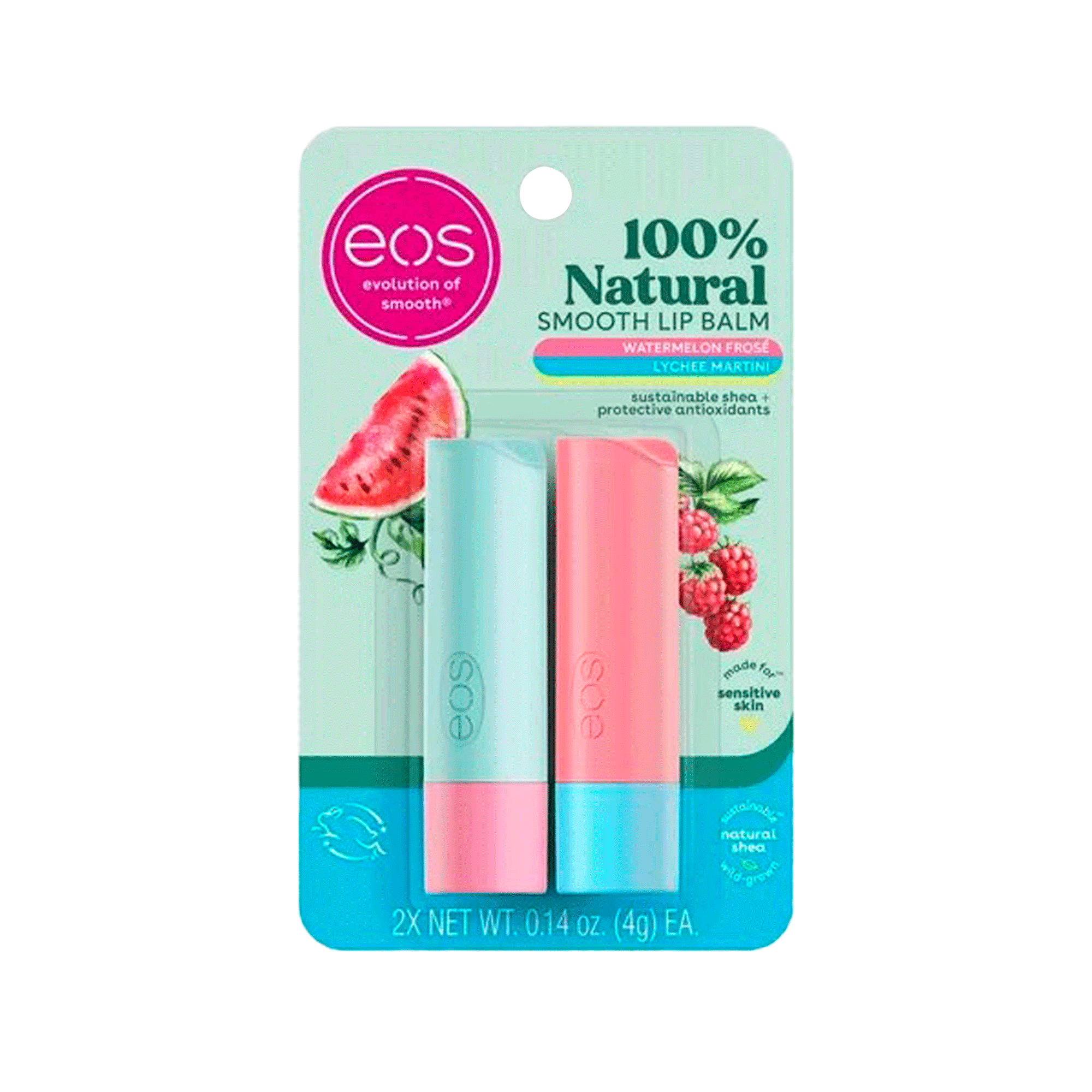 Kit Eos Lip Balm Watermelon Frosé 4g + Lychee Martini 4g