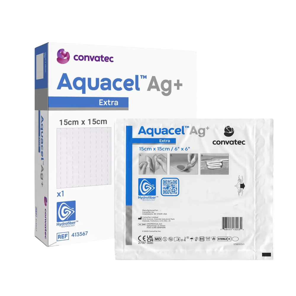 Curativo Aquacel Ag+ Extra Com Prata Hydrofiber Aquacel 15x15cm