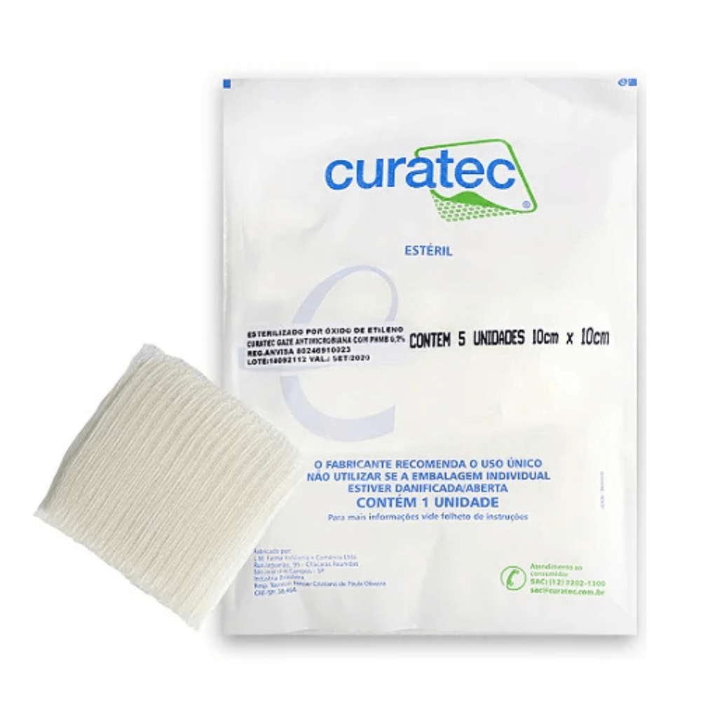 Curatec Gaze Antimicrobia Phmb 10cmx10cm 5un