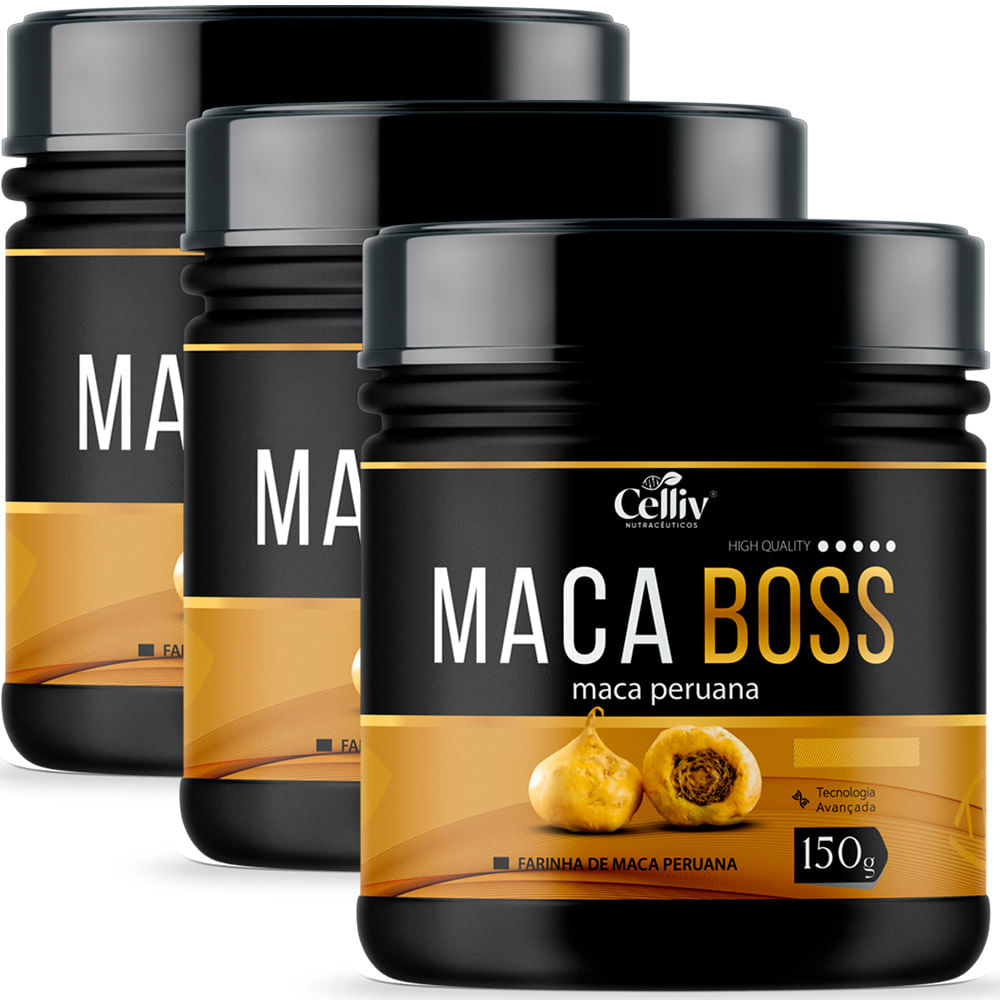 Kit 3 Maca Peruana Boss Premium Pó