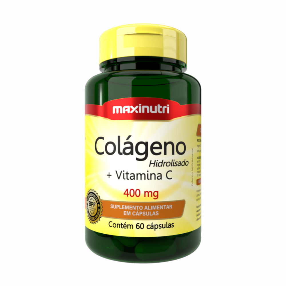COLÁGENO HIDROLISADO + VITAMINA C MAXINUTRI 60 CÁPSULAS