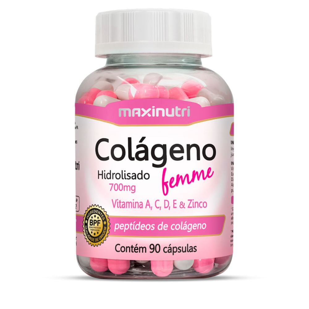 Colágeno Femme Zinco + Vit A C D E Maxinutri 90Cps