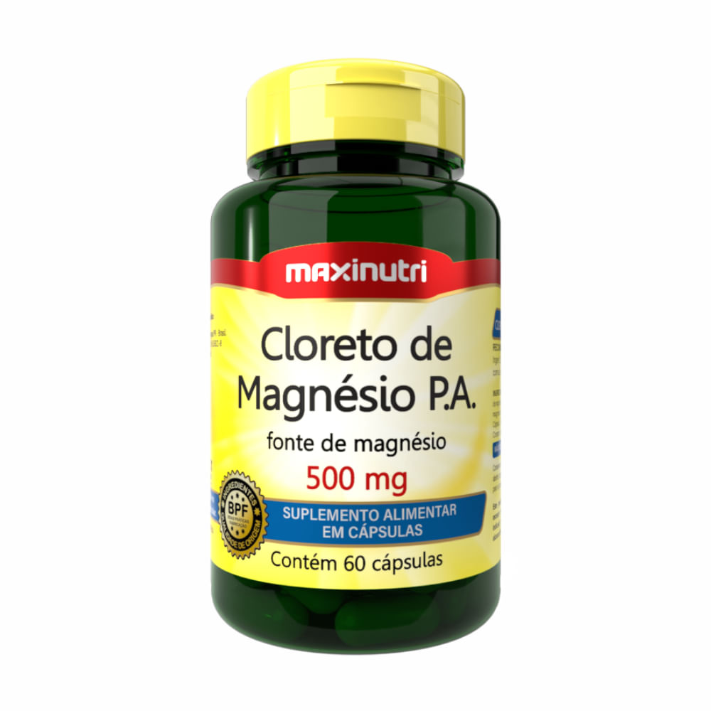CLORETO DE MAGNÉSIO P.A. 500MG MAXINUTRI 60 CÁPSULAS