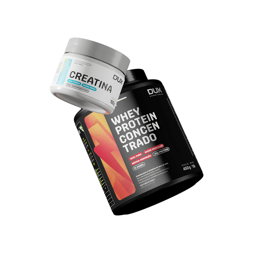 WHEY PROTEIN CONCENTRADO DOCE DE LEITE POTE 450G + CREATINA MONOHIDRATADA 100G