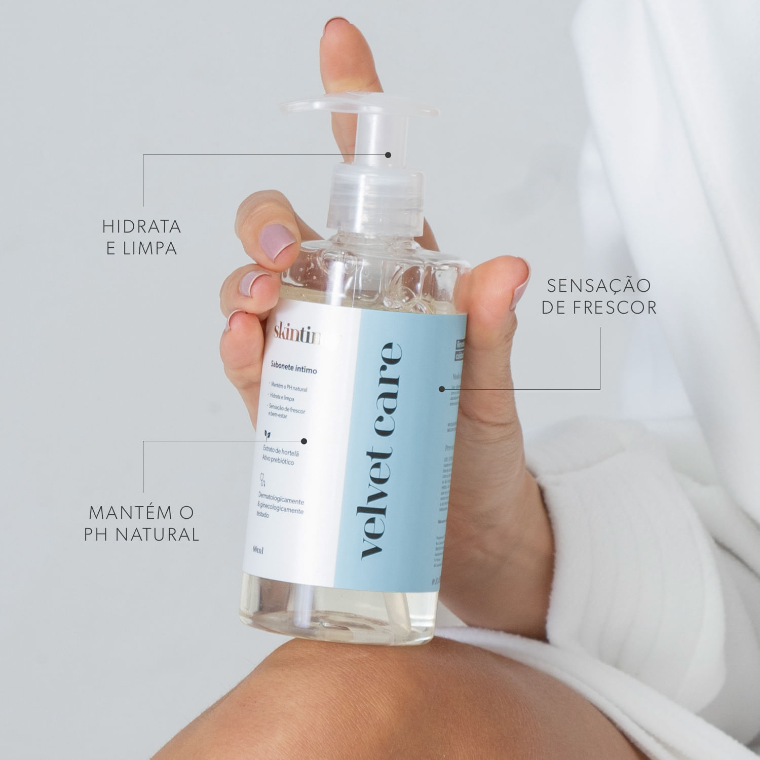 Sabonete Íntimo Higiene Íntima com pH Balanceado Velvet Care Skintimy