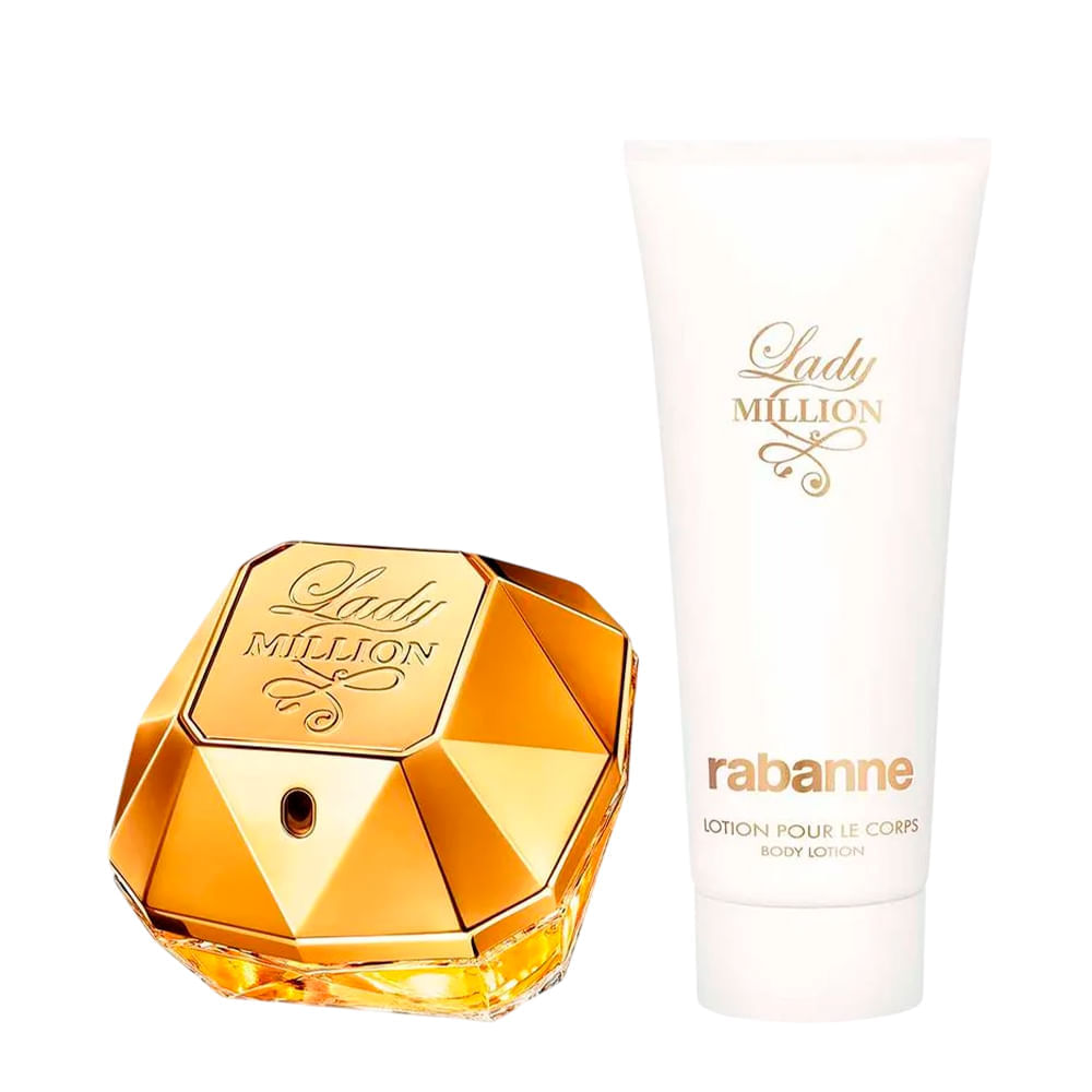 Kit Rabanne Lady Million Feminino Eau de Parfum 80ml + BL 100ml