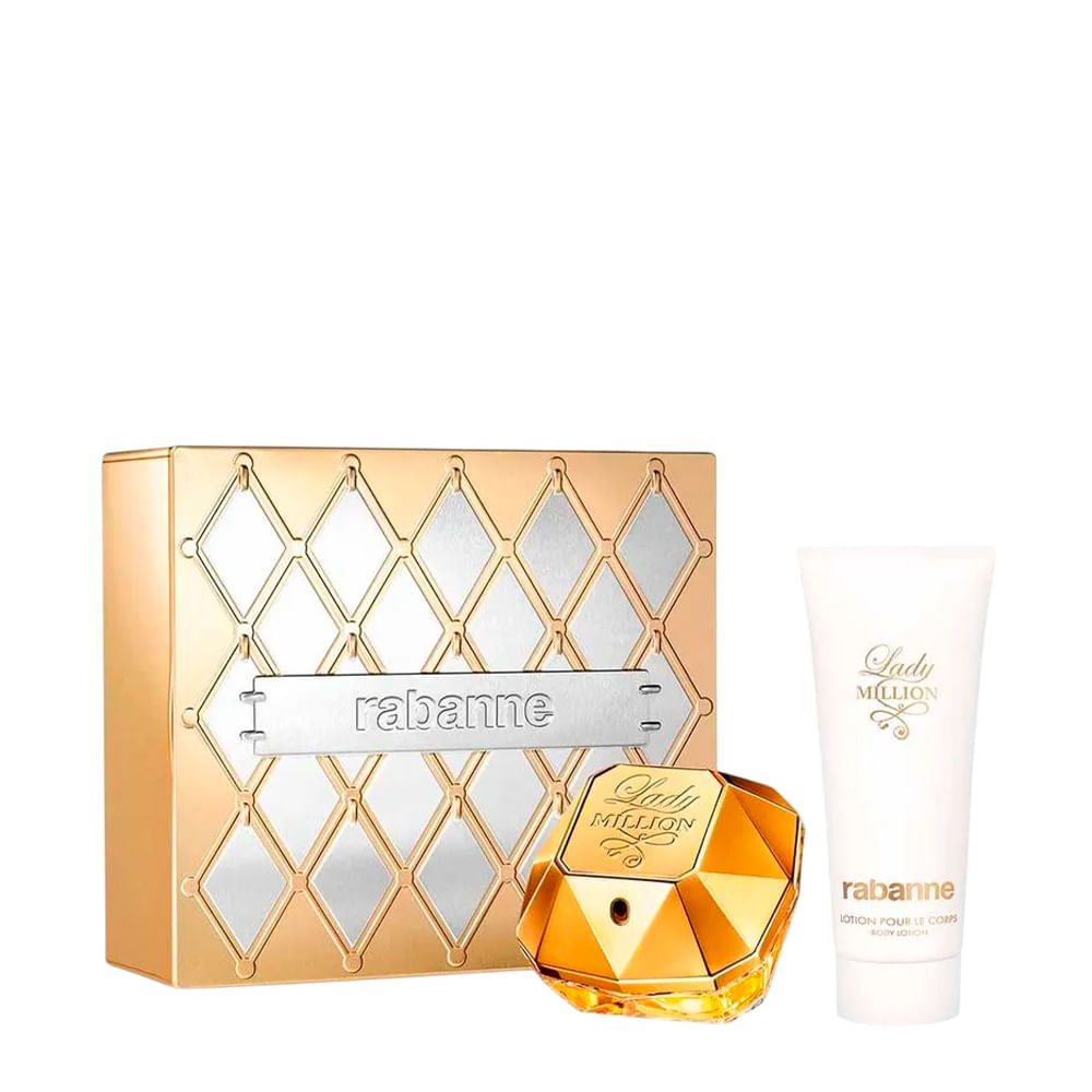 Kit Rabanne Lady Million Feminino Eau de Parfum 80ml + BL 100ml