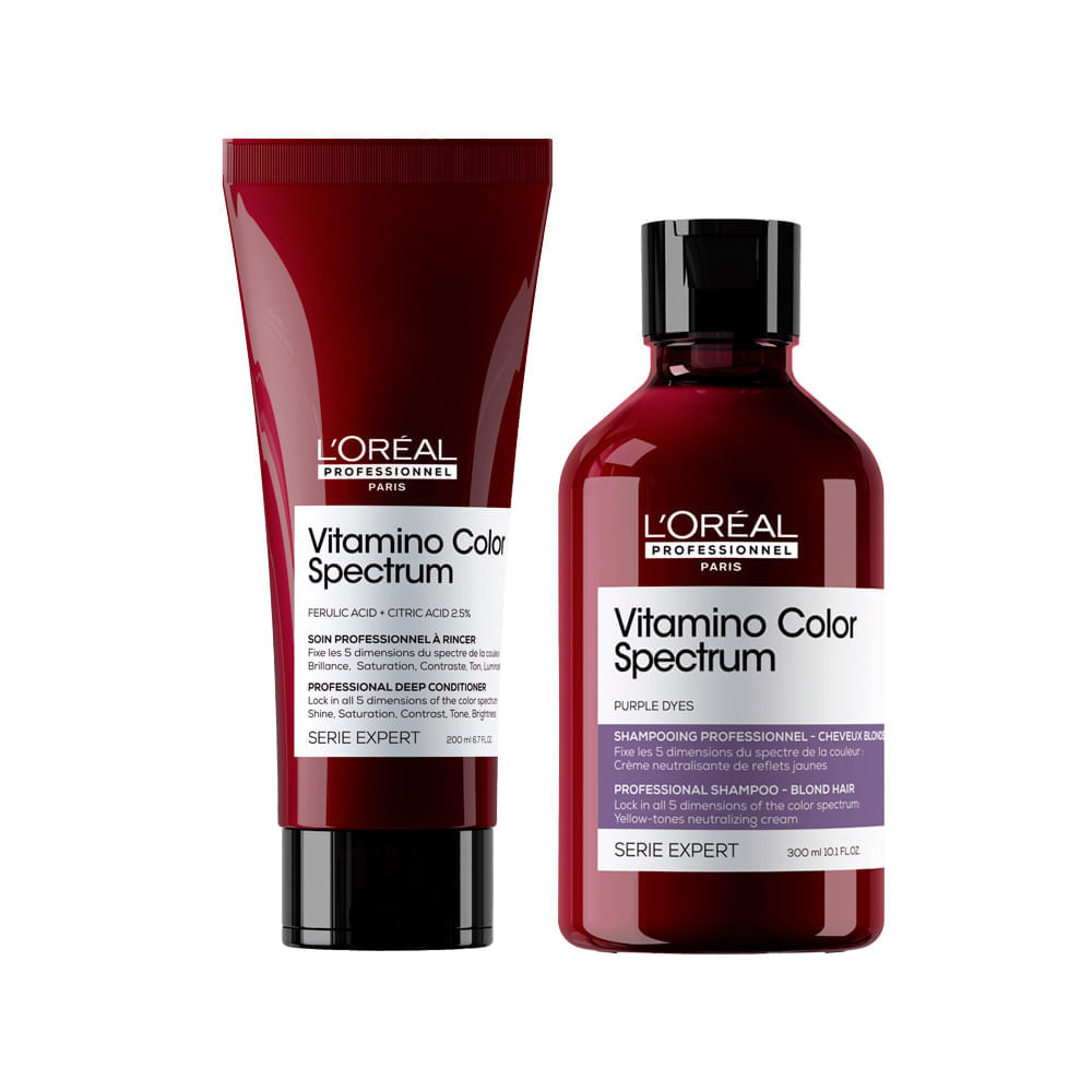 Shampoo Loréal Professionnel Série Expert Vitamino Color Spectrum Purple 300ml + Condicionador 200ml
