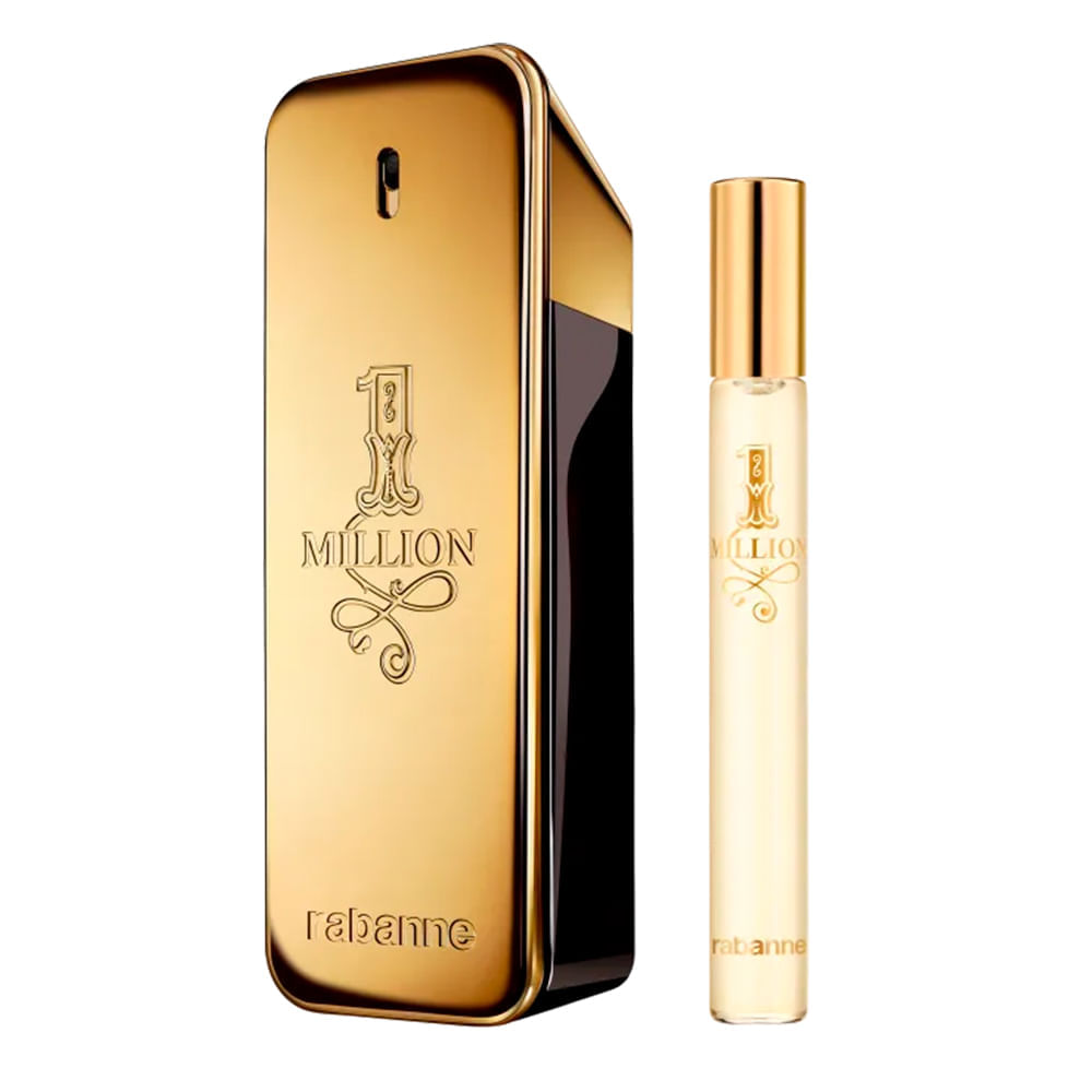 Kit Rabanne 1 Million Masculino Eau De Toilette 100ml + Travel Size 10ml