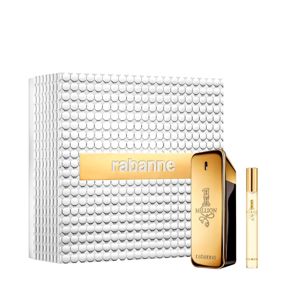 Kit Rabanne 1 Million Masculino Eau de Toilette 100ml + Travel Size 10ml