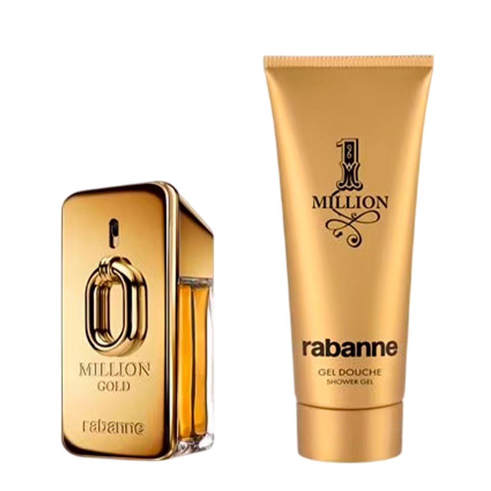 Kit Million Gold Masculino Eau De Parfum 50ml + Sg Rabanne 100ml