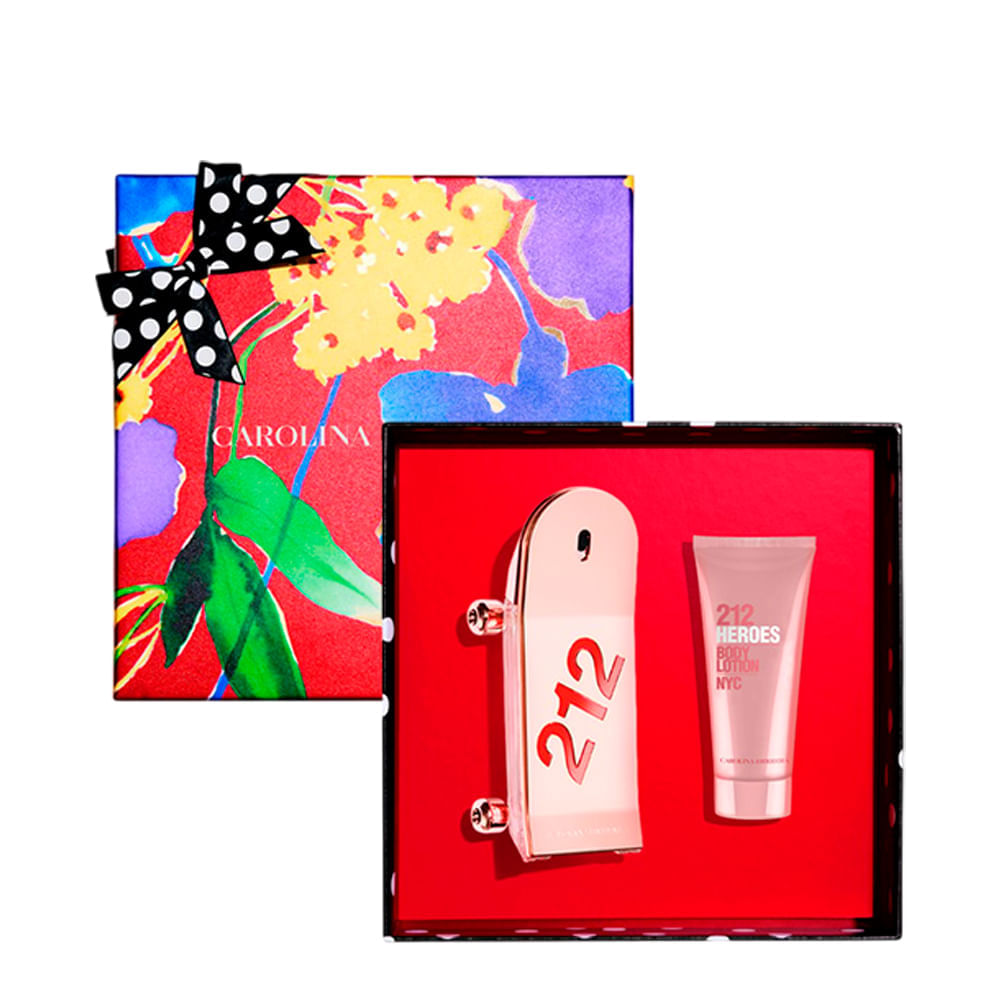 Kit 212 Heroes For Her Eau de Parfum Perfume Feminino 80ml + Body Lotion  Carolina Herrera 100ml