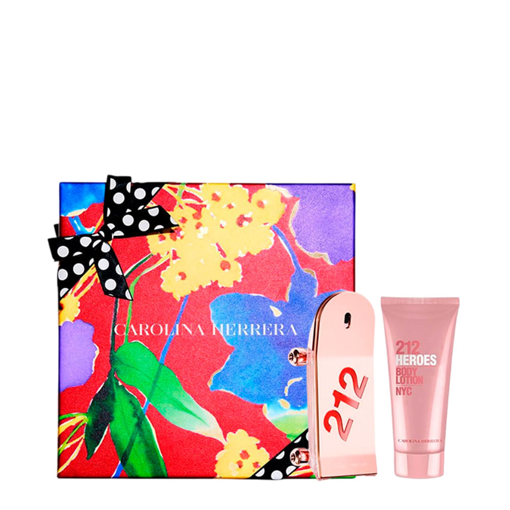 Kit 212 Heroes For Her Eau De Parfum Perfume Feminino 80ml + Body Lotion  Carolina Herrera 100ml