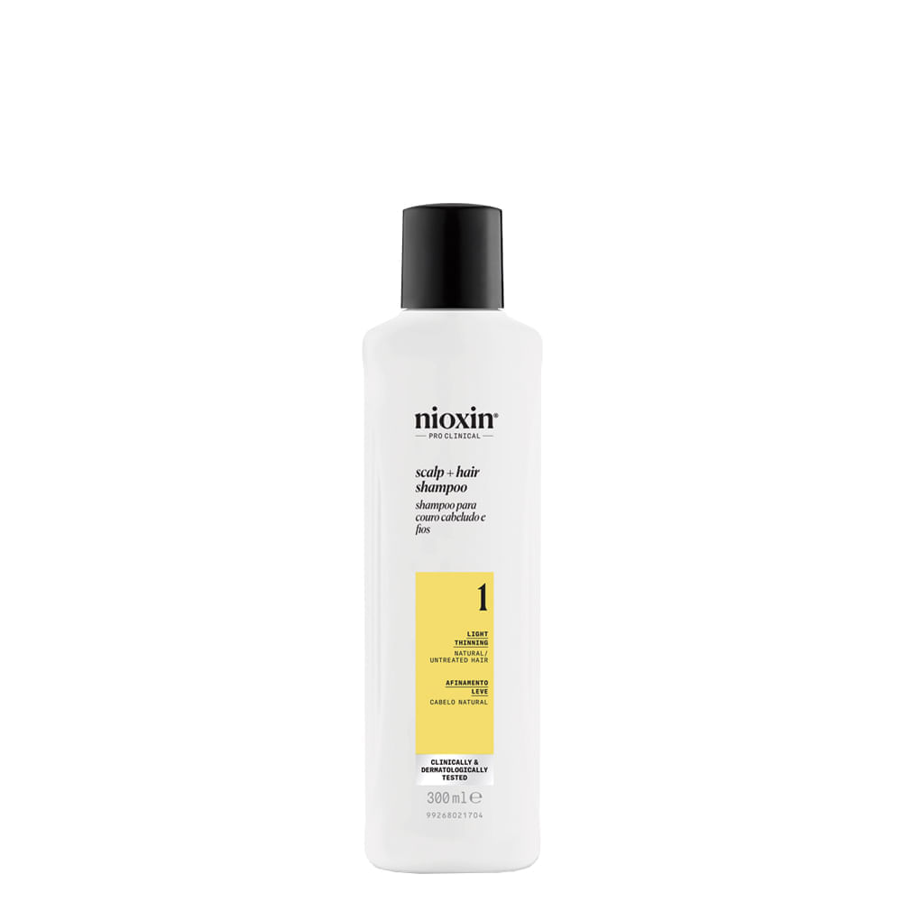Shampoo Para Cabelo Natural Com Afinamento Leve Sistema 1 Nioxin 300ml