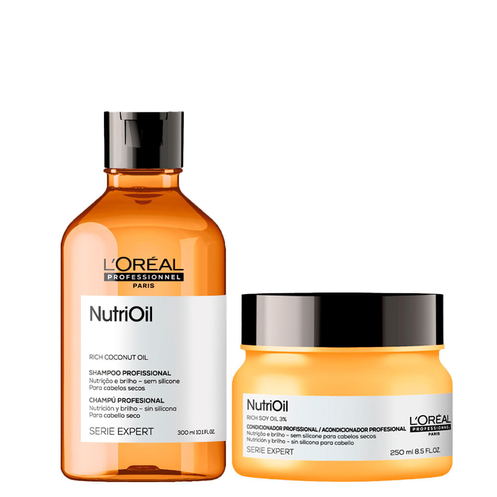 Kit L'Oréal Professionnel Serie Expert NutriOil Shampoo 300 ml + Máscara Nutritiva 250 ml