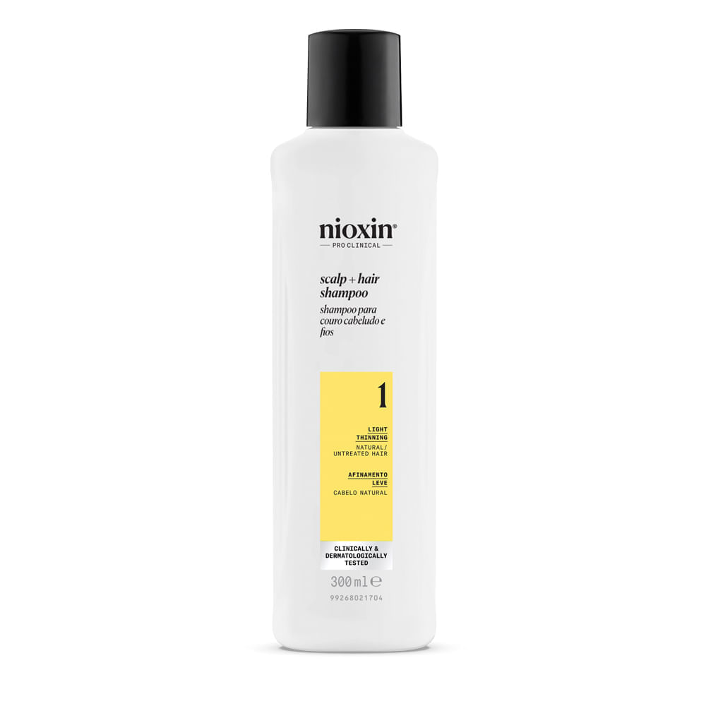 Shampoo para Cabelo Natural com Afinamento Leve Sistema 1 Nioxin 300ml