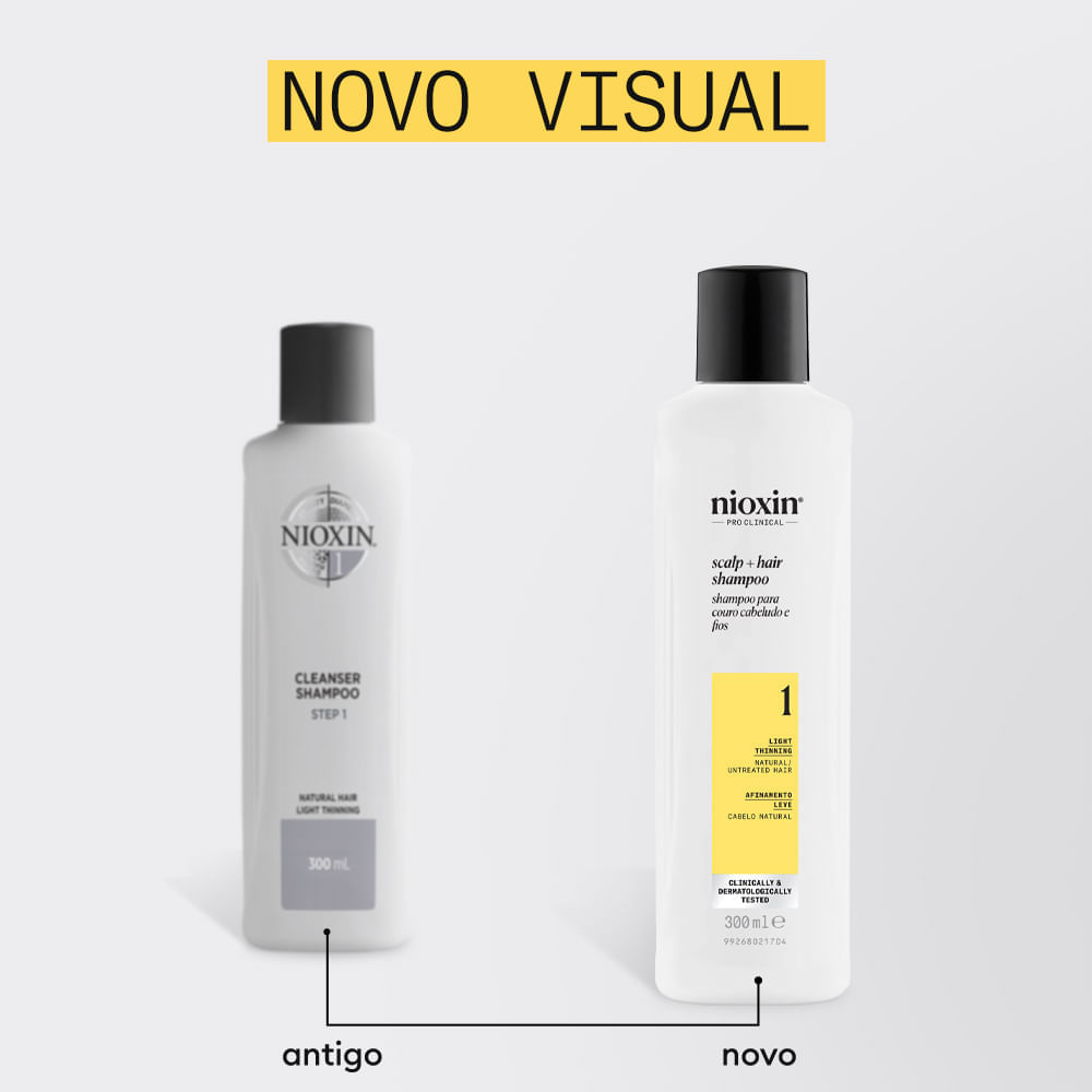 Shampoo para Cabelo Natural com Afinamento Leve Sistema 1 Nioxin 300ml