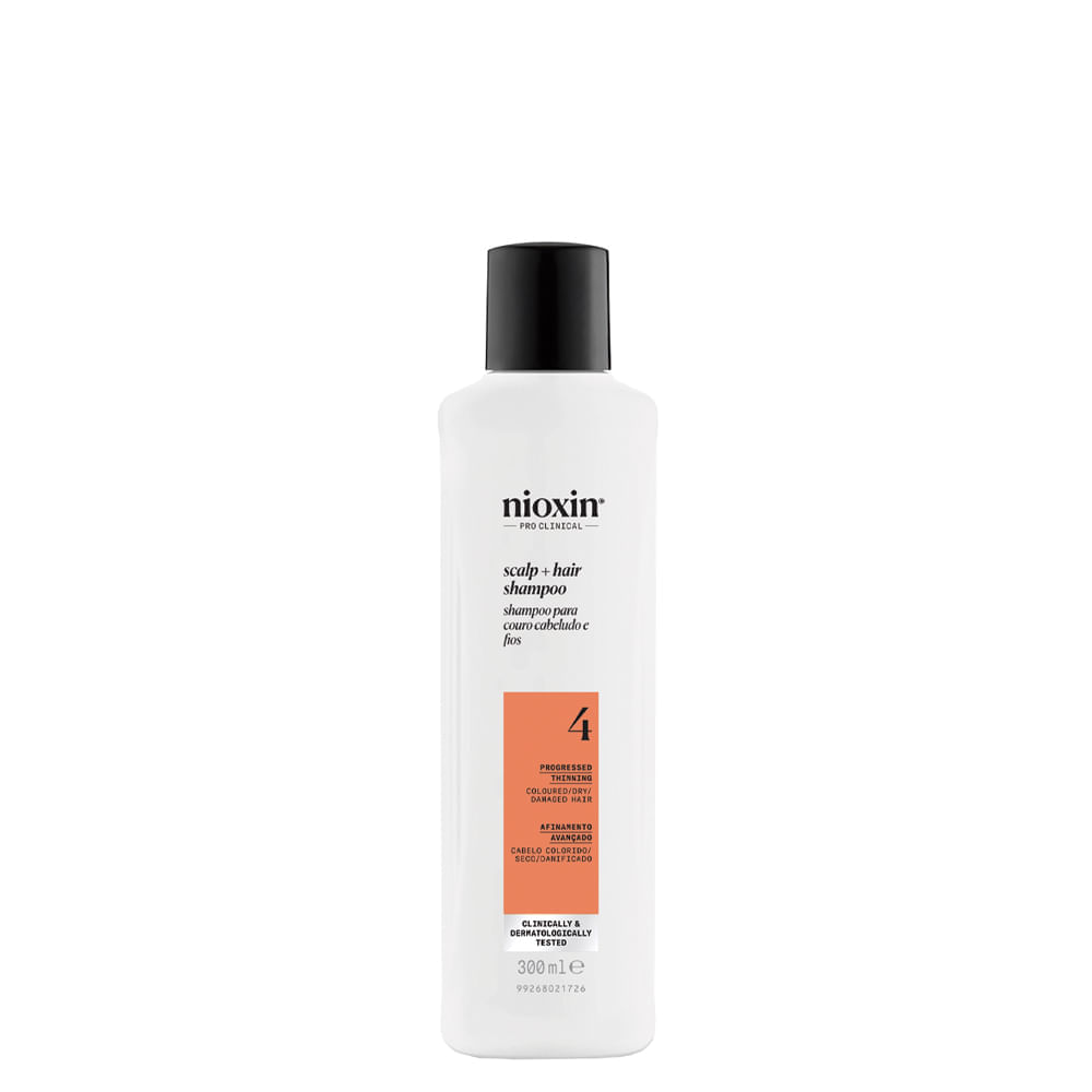 Shampoo Nioxin para Cabelo Colorido, Seco, Danificado com Afinamento Avançado Sistema 4 300 ml