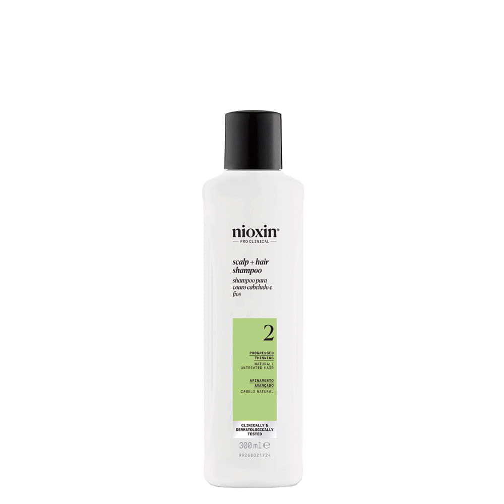 Shampoo Para Cabelo Natural Com Afinamento Avançado Sistema 2 Nioxin 300ml